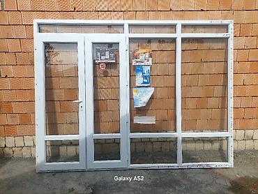 PVC vitrajlı giriş bloku - Material: ağ rəngli PVC profil - Komplekt