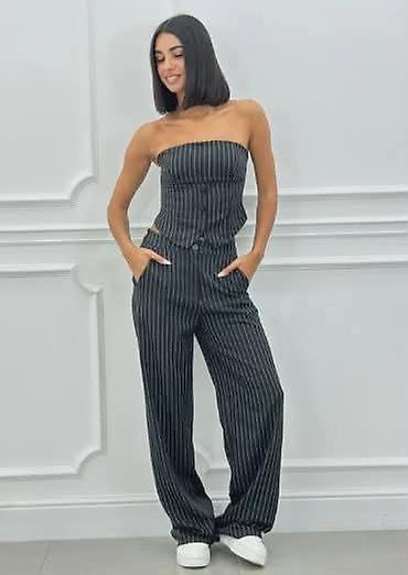 Kompleti: Ženski komplet – korset top bez bretela + široke pantalone - — 5