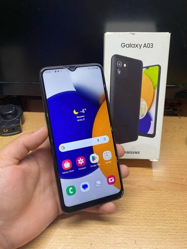 4 ядерный: Samsung Galaxy A03, Б/у, 64 ГБ, цвет - Черный, 2 SIM