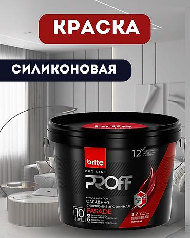 Акриловая краска: Силиконовая краска, Для фасада, цвет - Белый, 2 кг, Матовая, Россия — 1