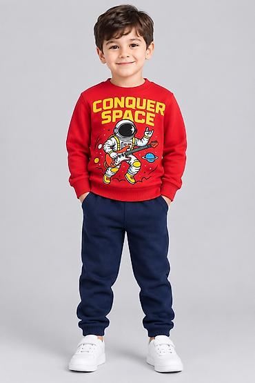 Кофты и свитеры: Uşaq üçün kosmik motivli svitşot - Model: “CONQUER SPACE” yazılı at lalafo.az — 2 Кофты и свитеры: Uşaq üçün kosmik motivli svitşot - Model: “CONQUER SPACE” yazılı — 2