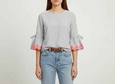 w paski bluzka w paski świat: Women's blouse, size S