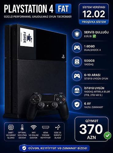 playstatio: Playstation 4 Fat 9.00 Prosivka Sistem Servis qulluğu olunub 1əd — 2
