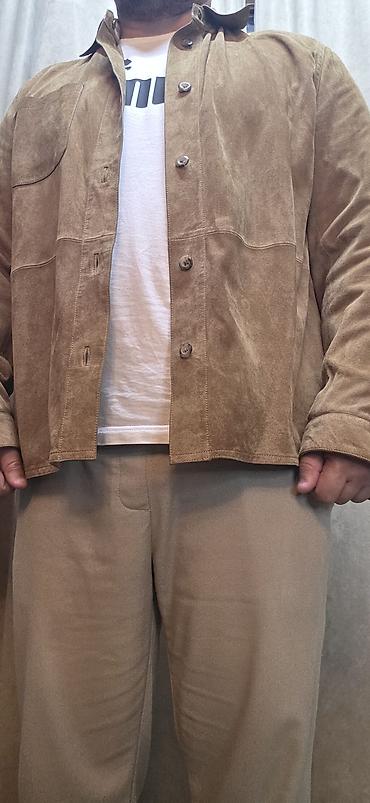 payız kurtkaları: Təmiz dəri gödəkçə Brend Massimo Dutti . Kişi üçün süet effekti olan — 5
