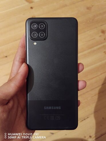 samsung galaxy a12: Samsung Galaxy A12, 64 GB, rəng - Qara, Düyməli, Barmaq izi, İki sim kartlı