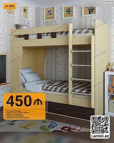 Ev və bağ: İki mərtəbəli çarpayı – Kod: 2106 - Material: Laminat konstruksiya — 1