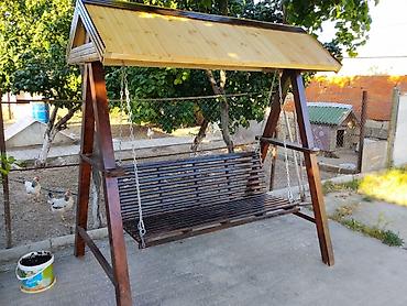 limon yağı qiyməti: Açıq hava üçün taxta yelləncək-besedka - Material: quru ağacdan — 1