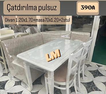 kuxna künc divan: Mətbəx üçün künc divan dəsti. Dəstə daxildir: - Künc divan – 1.20 x — 1
