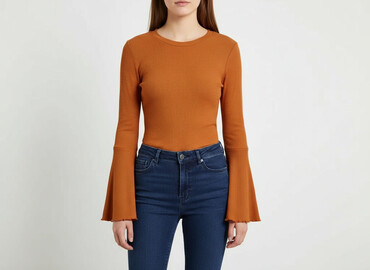 czarne prążkowane bluzki: River Island, Жіноча блуза, розмір L