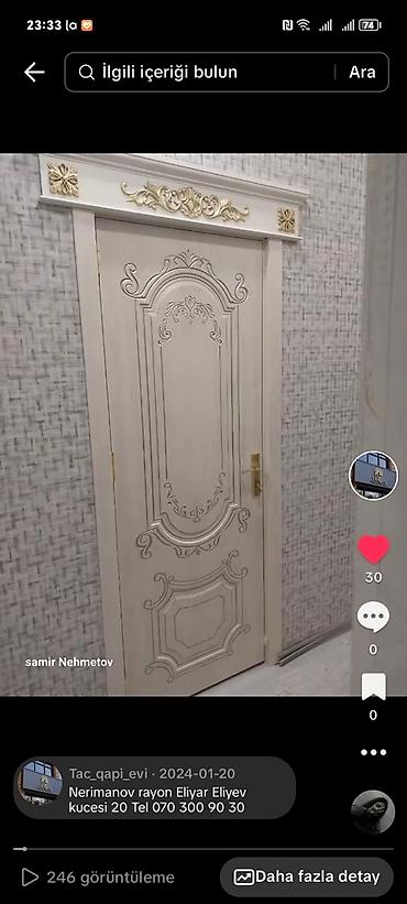 Yeni Otaq qapısı 90x205 sm Zamok və çərçivə ilə, Zəmanətsiz, Ödənişli quraşdırma, Pulsuz çatdırılma, Ödənişli çatdırılma, Rayonlara çatdırılma — 4