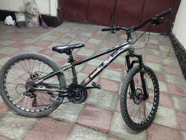купить мотоцикл в японии: Горный велосипед с амортизационной вилкой и колесами 24". Рама из