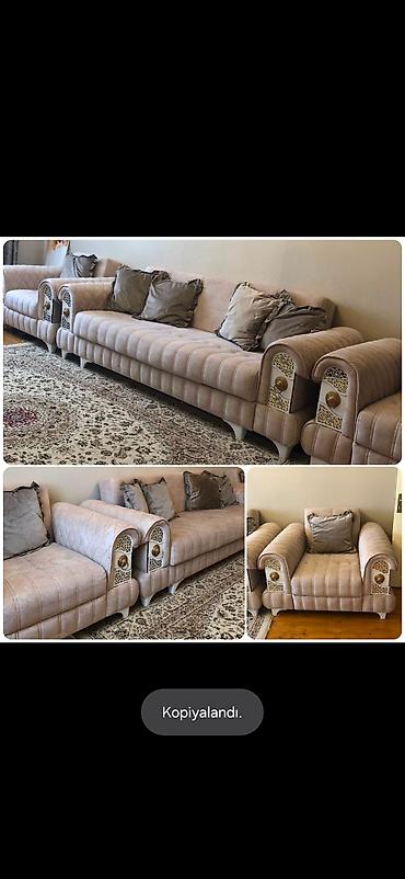 ofis ucun divan: ✔️500 man(Masazir). Divan+ 2 kreslo. Səliqəli işlənib.Divan açılır — 1