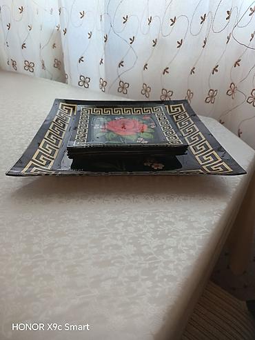Qab-qacaq və mətbəx ləvazimatları: Nahar dəsti, rəng - Qara, Şüşə — 2