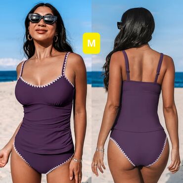 jednodelni kupaci sa karnerima: M (EU 38), Polyester, Single-colored, color - Purple