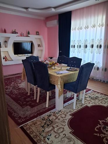 qara perde: Yemək otağı dəsti - Masa: Düzbucaqlı, ağ rəngli möhkəm konstruksiya — 1