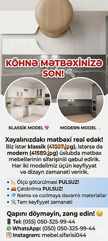 riad mebel merkezi: Mətbəx mebeli sifarişi – klassik və modern modellər Xəyalınızdakı — 1