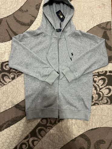 зип худи оверсайз мужские: Мужская толстовка, L (EU 40), XL (EU 42), Polo Ralph Lauren, Новый, цвет - Серый, Самовывоз, Платная доставка