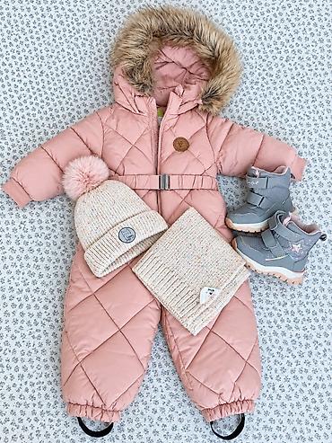 Зимний комплект для девочки - Тёплый розовый комбинезон фирма baby