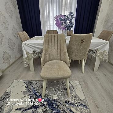 Yemək masası və 6 ədəd stul dəsti Masa desti 6 stulla 450₼ satilir