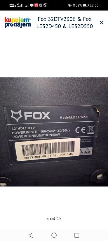 Aksesoari za TV i video: Fox 32DTV230E, Fox LE32D450 i Fox LE32D550 – delovi za televizore 32" — 6