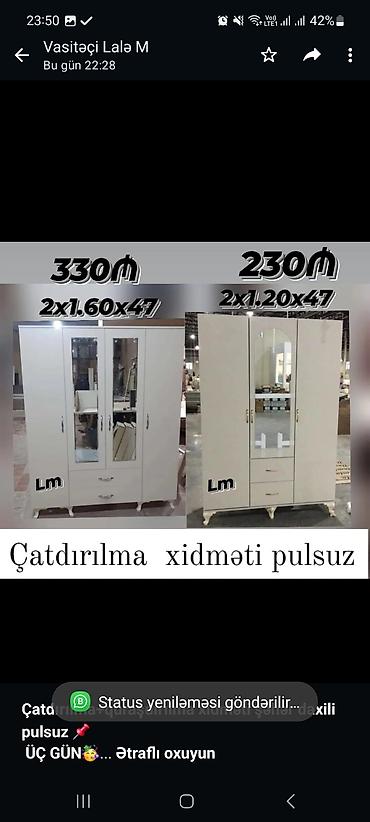 Мебель: *Çatdırılma+quraşdırılma xidməti şəhər daxili pulsuz* 📌 *ÜÇ GÜN🥳* — 1