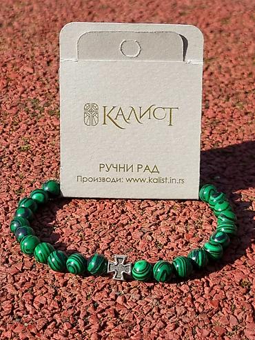Narukvice: Kalist kamene brojanice od malahita, ručno rađene sa blagoslovom SPC — 8