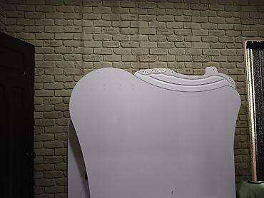 vitrin stend: Ağ rəngdə TV stendi / vitrin tipli media mebeli - Material: MDF/LDSP — 3