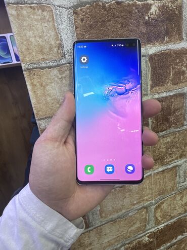 телефон самсуг: Samsung Galaxy S10 Plus, Б/у, 128 ГБ, цвет - Голубой, 2 SIM