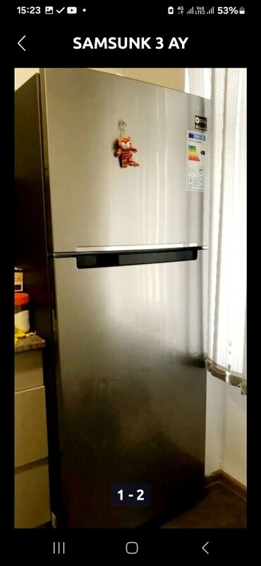 samsung soyuducular: Б/у Двухкамерный Samsung Холодильник цвет - Серый