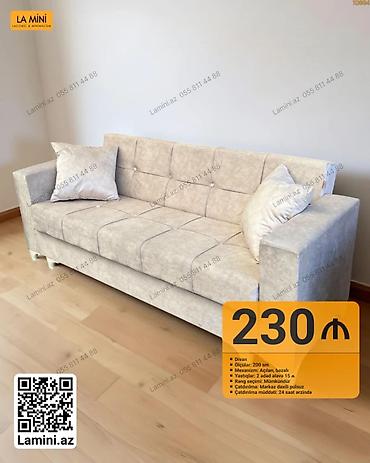 Divan - Ölçü: 200 sm - Mexanizm: Açılan, bəzzalı (sandlaqlı) -