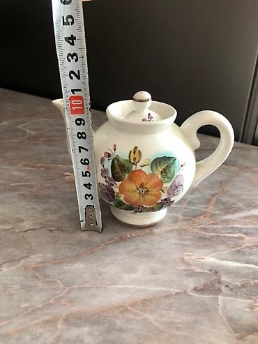 lülə: Porselen mini çaynik/qənd qabı - Material: ağ porselen - Dizayn: əl — 1