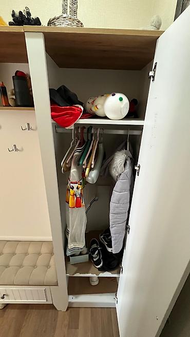 Dəhliz dolabları: İşlənmiş, 1 qapı, Ağ, Açılan, Düz dolab — 5