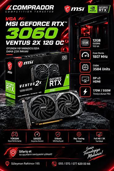 MSİ GeForce RTX 3060 VENTUS 2X 12G OC – həm oyun, həm de render işləri