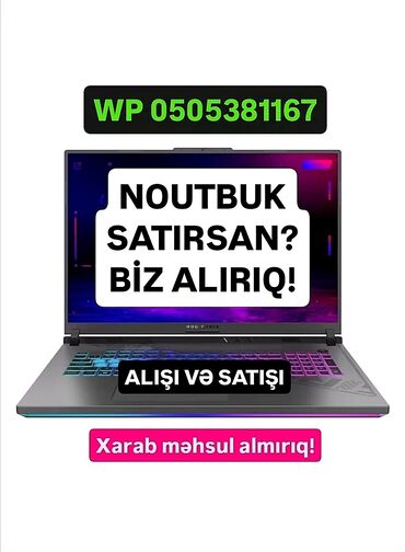 notebook aliram: Xarab almırıq!! 🚫 yalniz səli̇qəli̇ i̇deal noutbuk alişi. Bi̇zə