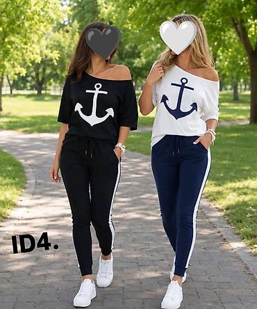 prepravka odece: Ženski dvodelni trenerka komplet – Nautical Anchor, ID4. - Gornji — 4