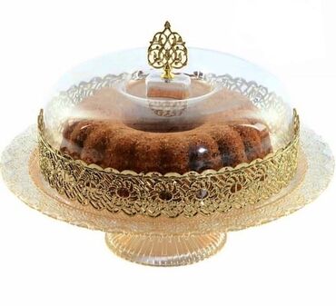 mastika tort: Блюдо для тортов и сладостей, цвет - Золотой
