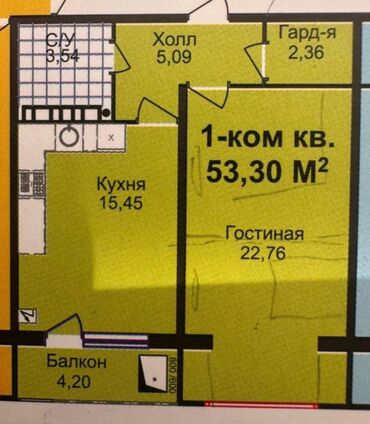 сдаю квартиру в бишкеке недорого без посредников 2023: 1 комната, 53 м², Элитка, 3 этаж, ПСО (под самоотделку)