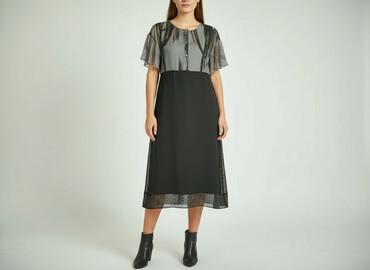 sukienki z piórami czarna: Women`s dress, size S