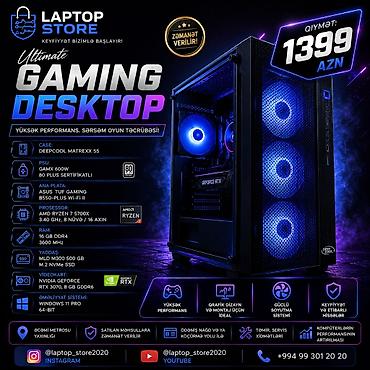 komputer dəst: 🎮 Gaming Desktop PC — Ryzen 7 5700X / RTX 3070 🔥 Güclü və yüksək — 1