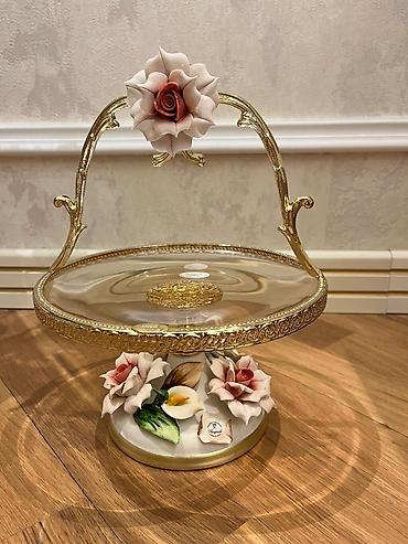 gilan pastellik parcalar: Tort və şiriniyyat qabı, rəng - Qızılı, Xrustal, İtaliya — 2