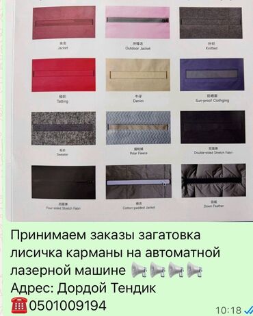 обзор цен на строительные и отделочные работы в бишкеке: Услуга: изготовление заготовок и обработка листочки/прорезных карманов