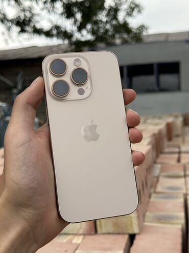 айфон саат: IPhone 16 Pro, Б/у, 256 ГБ, Desert Titanium, Защитное стекло, Кабель, 99 %