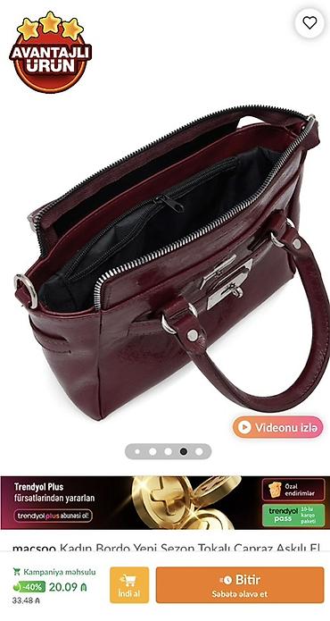 Çantalar: 🆘🆘🆘cemi 1 defe taxilibdi, trendyoldan alinin Bordo rəngli qadın — 4