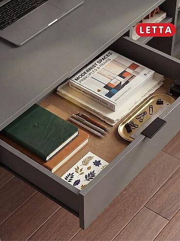 стол письменный б: Письменный/компьютерный стол LETTA, цвет графитово‑серый. - — 9