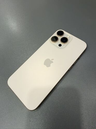 айфон золотой: IPhone 16 Pro Max, Колдонулган, 256 ГБ, Алтын, Каптама, Кабель, Куту, 94 %