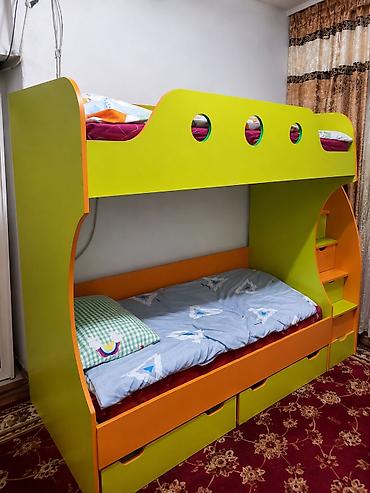 bunk bed: Двухъярусная детская кровать с системой хранения. срочно срочно — 2