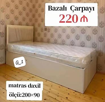 Bazalı çarpayı – tək nəfərlik - Ölçü: 200×90 sm - Matras daxildir -