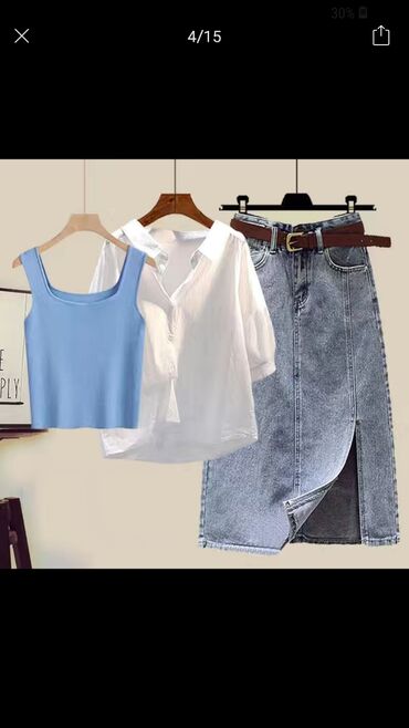 старая одежда: Весь образ🤩 тройка 🏷 цена: 1550сом +вес ✔размер : S, M, L, XL, 2XL