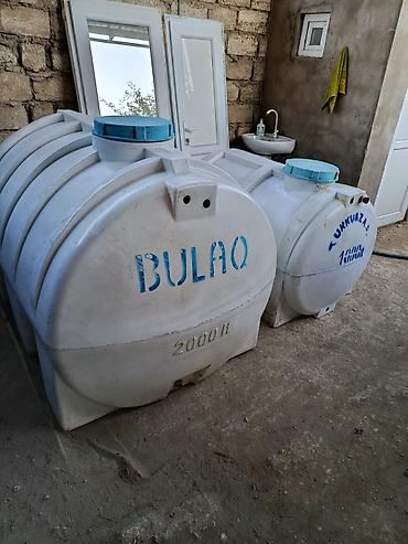 Baklar və çənlər: Plastik su çəni, 2ton 190azn,ton və 1ton,100azn, su axıdan yeri vs — 1