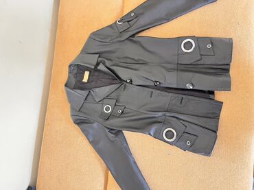 deri pencekler: Qara dəridən qadın plaş/kurtka - Brend: ZURIH LEATHER (etiket